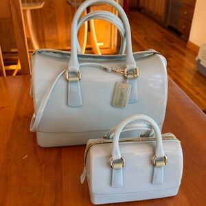 Furla Sky Blue Satchel Set